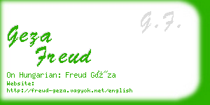 geza freud business card